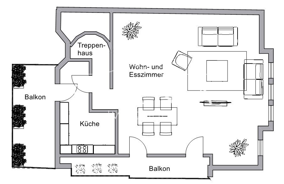 Großzügige 4-Zimmer-Wohnung mit 4 Balkonen und Carport-Stellplatz
