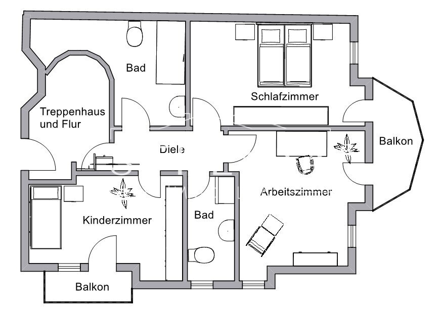 Großzügige 4-Zimmer-Wohnung mit 4 Balkonen und Carport-Stellplatz